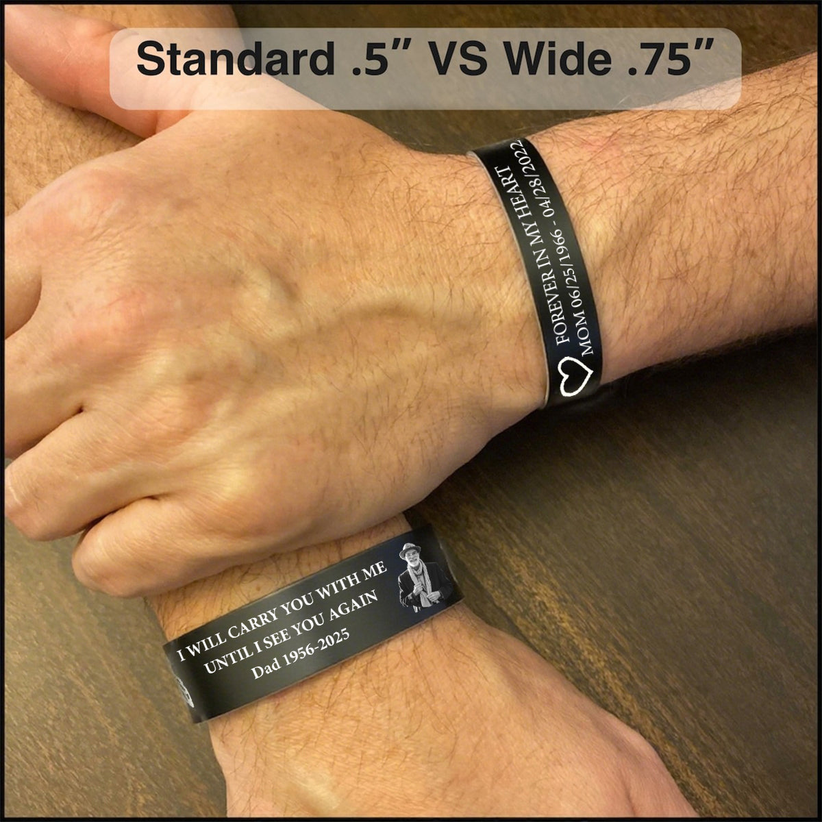 Personalized Memorial Bracelet with Custom Photo & Engraving – "In Loving Memory" Gift
