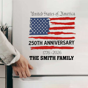 America 250th Anniversary Personalized Family Name Decal Sticker