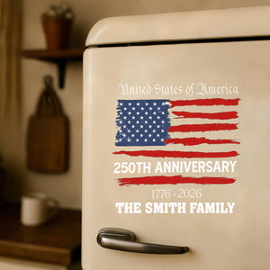 America 250th Anniversary Personalized Family Name Decal Sticker