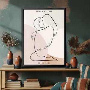 All of Me Loves All of You Bedroom Art for Above Bed Canvas Print Personalized Gift for Couples