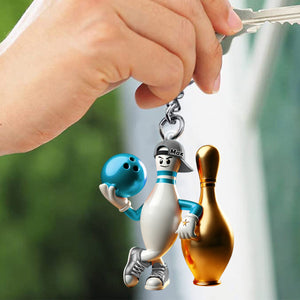 Personalized Custom Name Bowling Acrylic Keychain, Gift for Bowling Lover