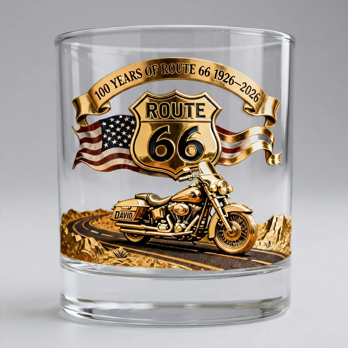 100 Years Of Route Personalized Gifts For Bikers 11oz Whisky Glass