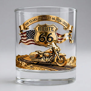 100 Years Of Route Personalized Gifts For Bikers 11oz Whisky Glass