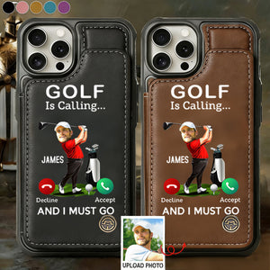 Golf Is Calling¡­ And I Must Go - Custom Photo Personalized Flip Wallet Phone Case, Gift For Golfer