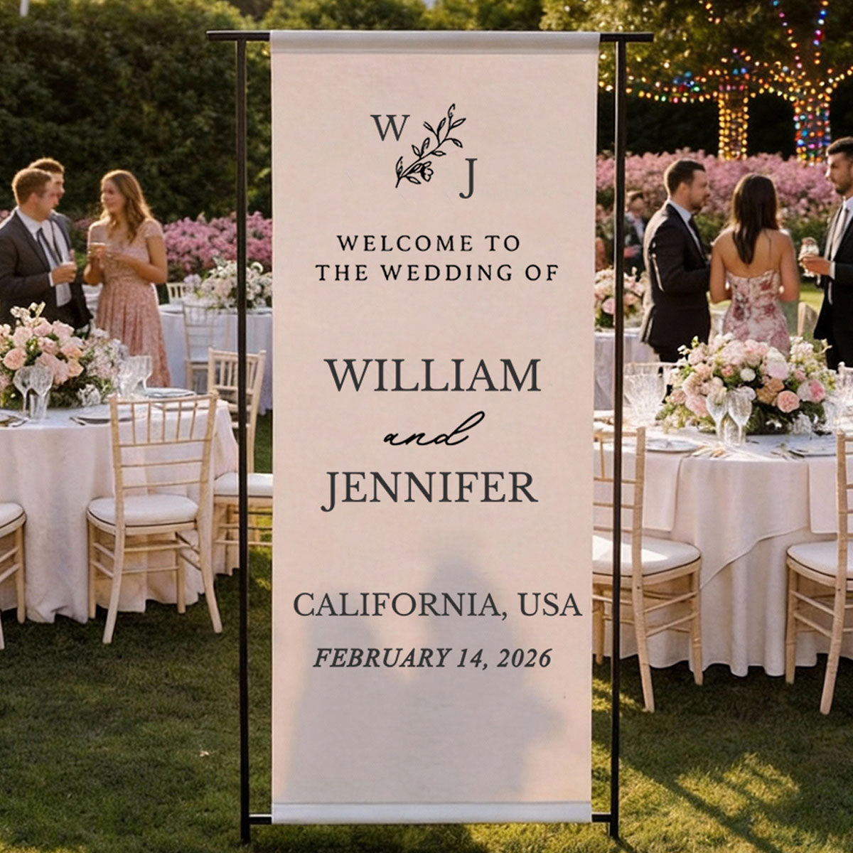 Personalized Wedding Welcome Sign, Custom Wedding Signs，Wedding banner