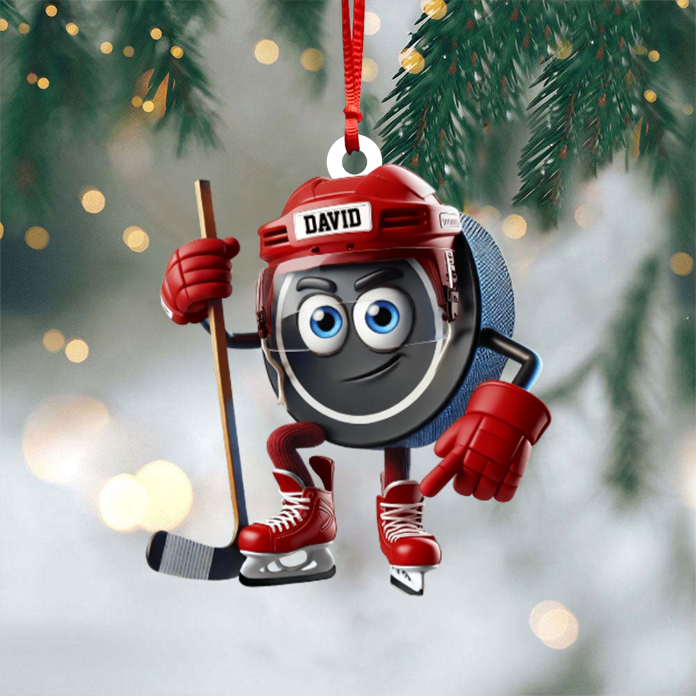 Ice Hockey Personalized  Color And Name Personalized Christmas Gift