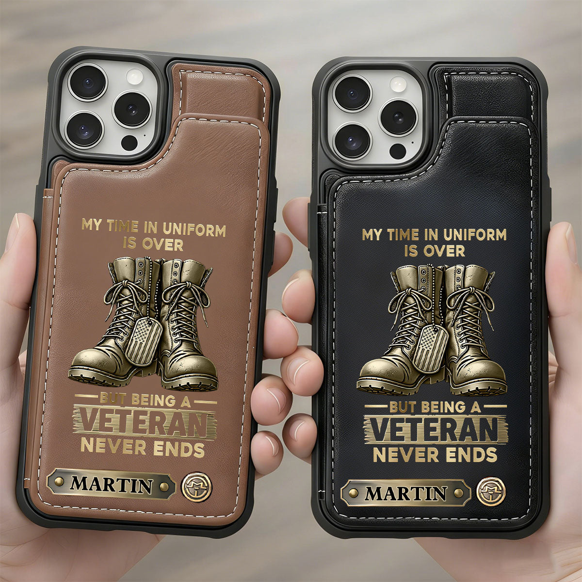 MY TIME IN UNIFORM IS OVER - Proud Veteran Personalized Veteran Wallet Phone Case