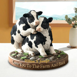 Personalized naughty cow couple acrylic plaque gift for couple