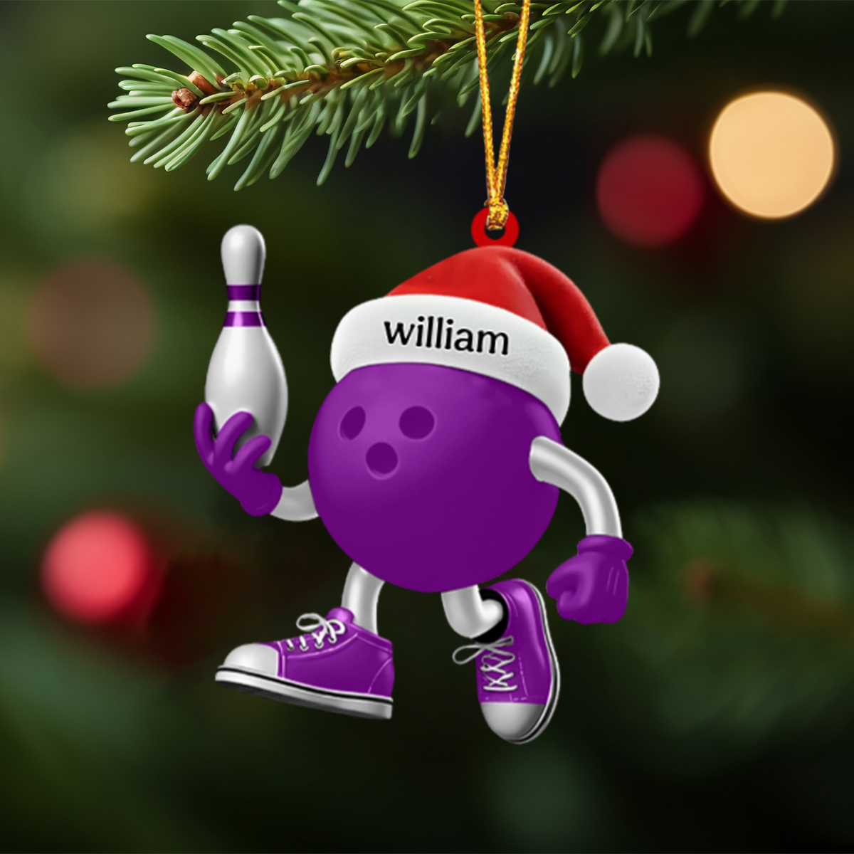 Personalized Cute Bowling Ornament Christmas Gift for Bowling Lover