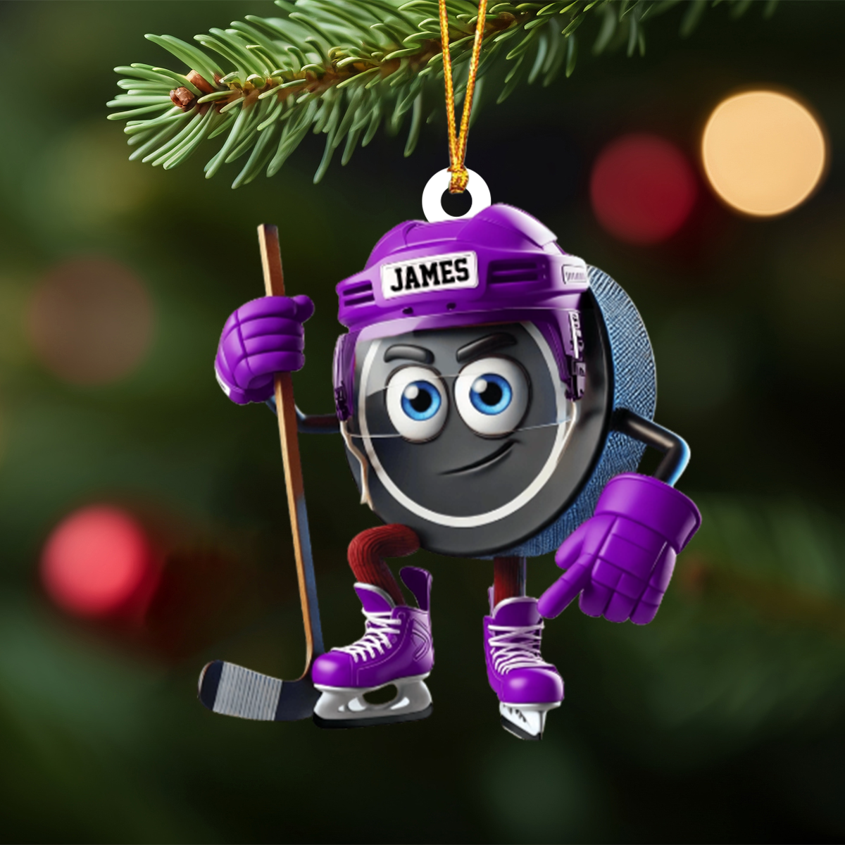 Ice Hockey Personalized  Color And Name Personalized Christmas Gift