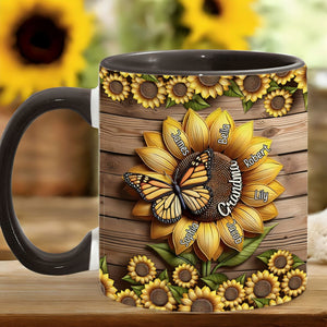 You Are My Sunshine Grandma Mom - Personalized Grandma Accent Mug