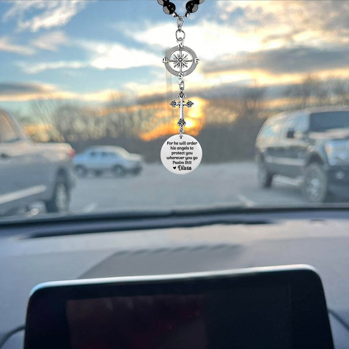 Carry A Piece Of You - Family Personalized Custom Cross Car Charm