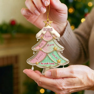 Customized Family Christmas Tree Ornament,Personalized Christmas Gift For Family