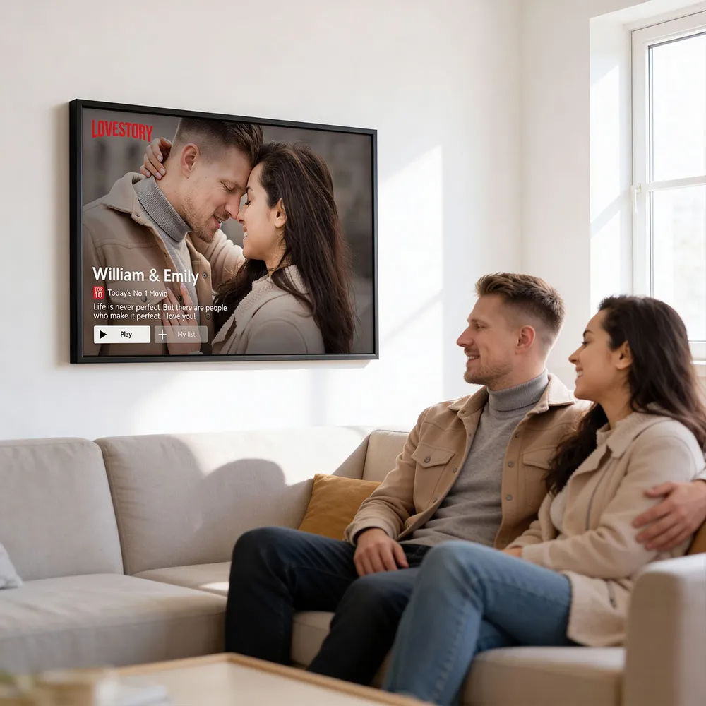 Couple Romantic Love Story - Personalized Custom Canvas Photo Poster