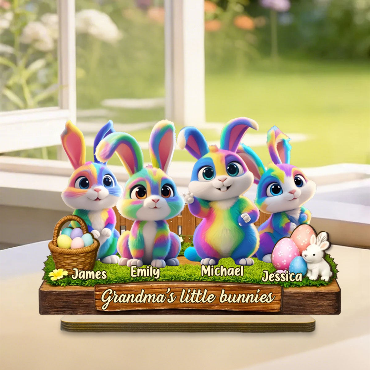 Grandma's Little Bunnies Easter Gift - Personalized Wooden Plaque
