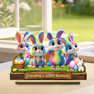 Grandma's Little Bunnies Easter Gift - Personalized Wooden Plaque