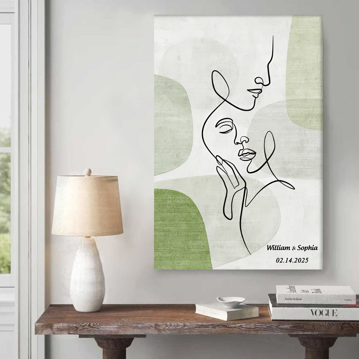 Sentimental Line Couple Art Personalized Canvas