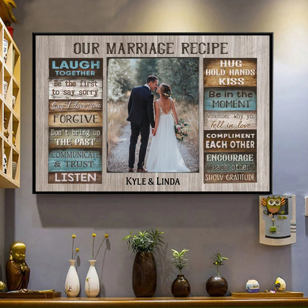 For Our Forever Love - Marriage Recipe Custom Couple Photo and Name Personalized Canvas Prints Valentine's Gift for Him, Her