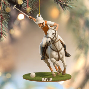 Polo Player On Horse Personalized Ornament,Christmas Gift