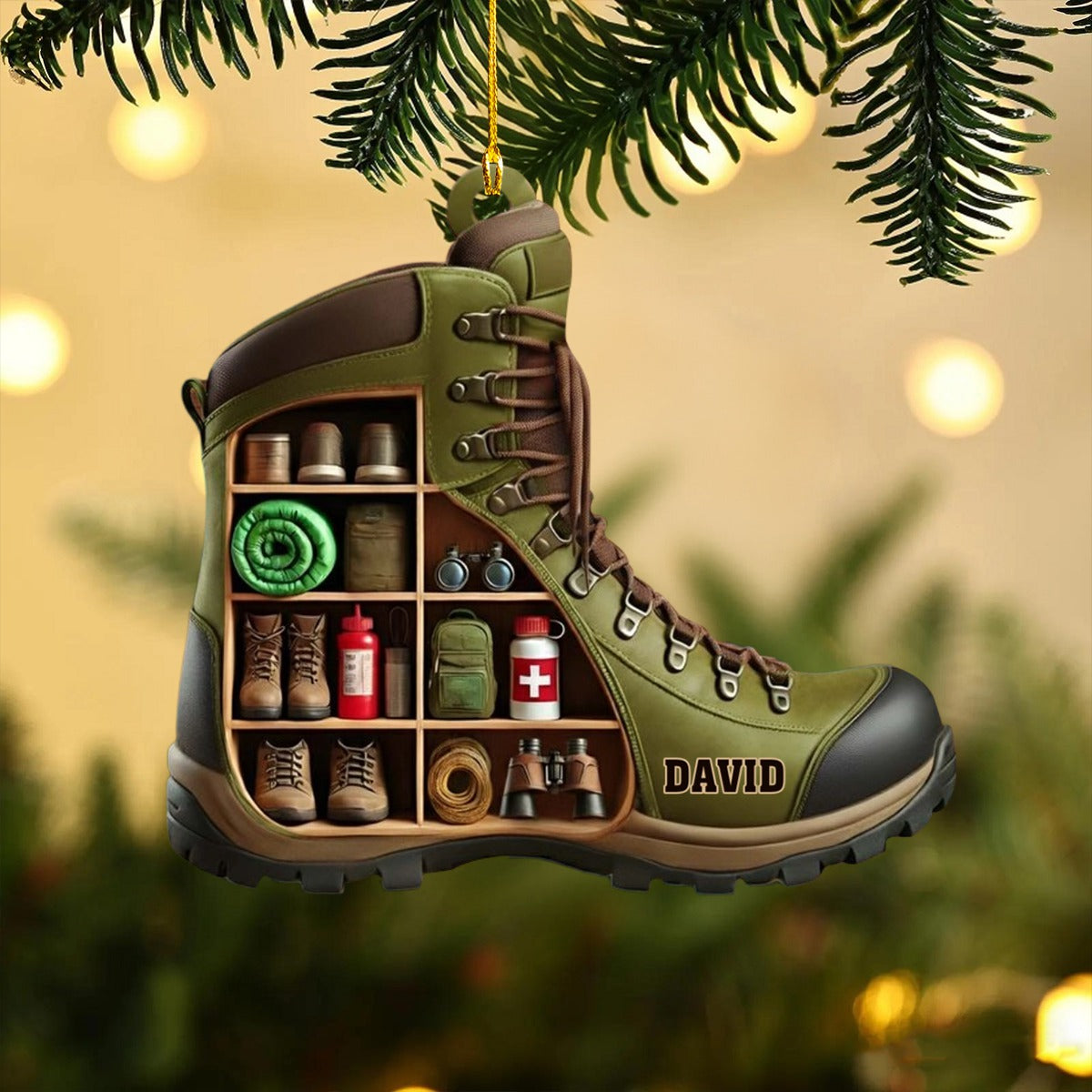 Give The Gift Of Adventure, Essential Gear, Personalized Acrylic Ornament, Gift For Campers And Hikers