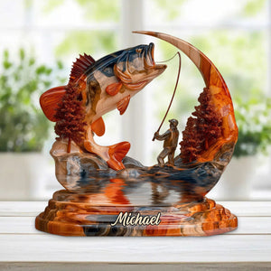 Forever Fishing Memory - Personalized Fishing Custom Shaped Acrylic Plaque