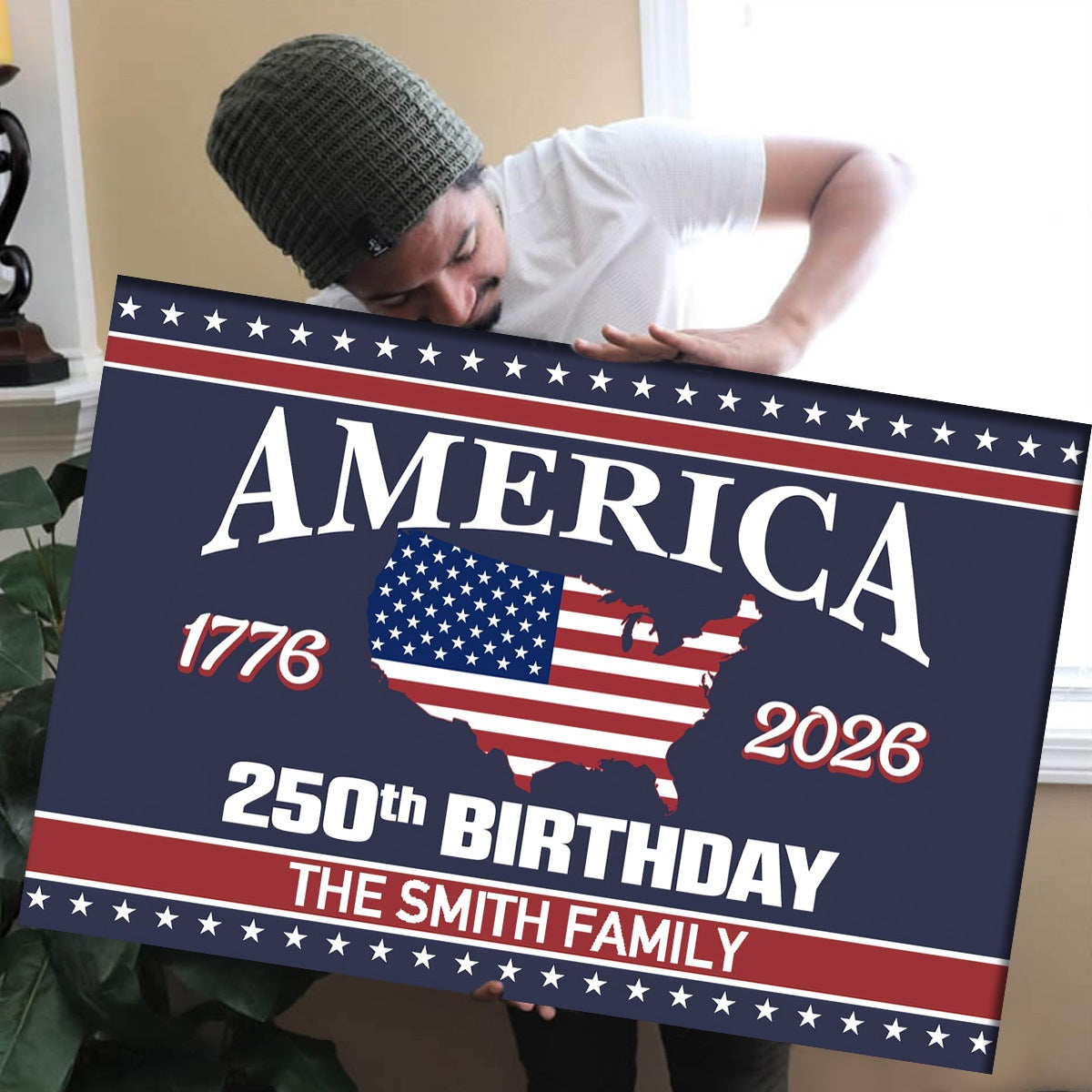America 250th Birthday 1776-2026 Personalized Canvas Poster
