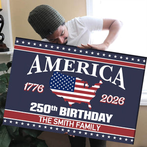 America 250th Birthday 1776-2026 Personalized Canvas Poster