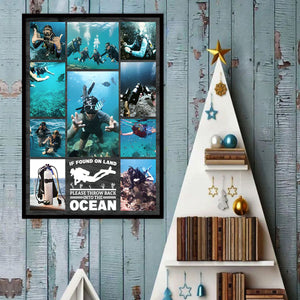 Personalized Scuba Diving Canvas, Custom Underwater Photo Collage