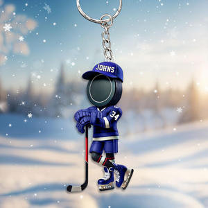 Personalized Name Cool Ice Hockey Acrylic Keychain