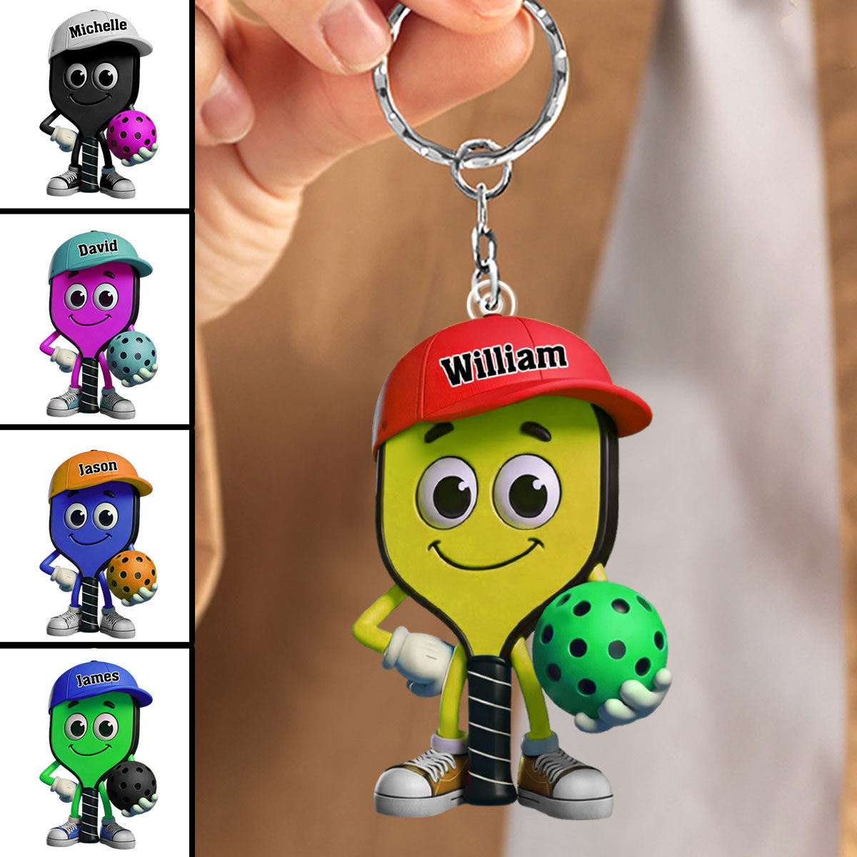 Personalized Pickleball Acrylic Keychain, Gift for pickleball lovers