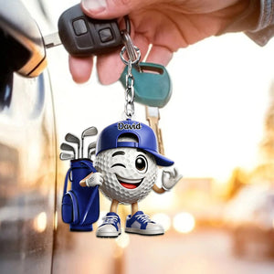 Golf Player Home Decor Personalized Golf Keychain