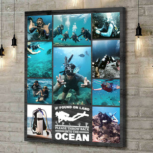 Personalized Scuba Diving Canvas, Custom Underwater Photo Collage
