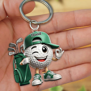 Golf Player Home Decor Personalized Golf Keychain