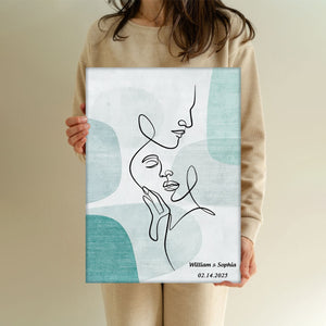 Sentimental Line Couple Art Personalized Canvas