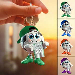 Personalized Customized Name Football Acrylic Keychain