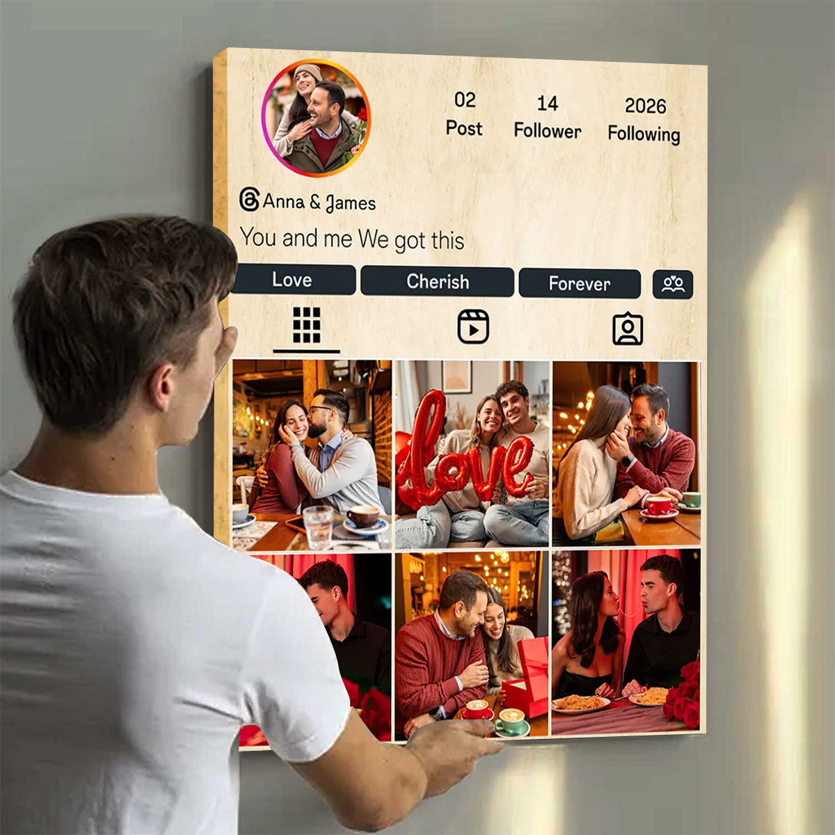 Our Love Profile – Personalized Custom Photo Canvas for Couples