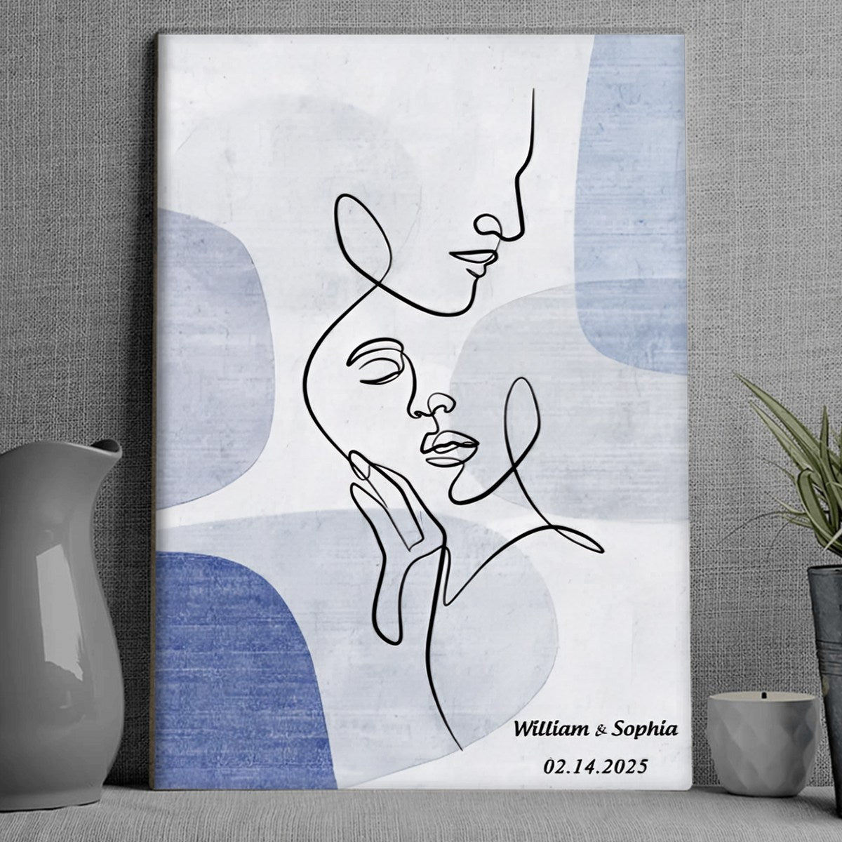 Sentimental Line Couple Art Personalized Canvas