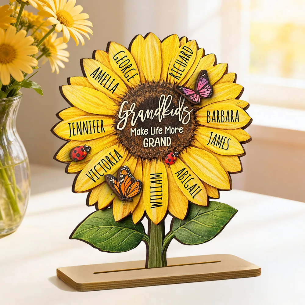 Grandkids Make Life More Grand - Personalized Wooden Plaque