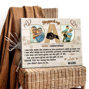 Denifition of Stepped up Dad Personalized Photo Canvas Print