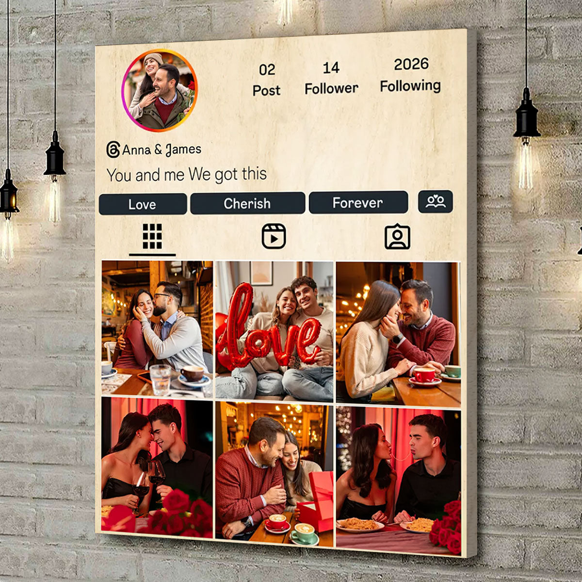 Our Love Profile – Personalized Custom Photo Canvas for Couples