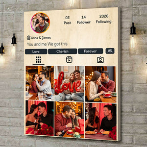 Our Love Profile – Personalized Custom Photo Canvas for Couples
