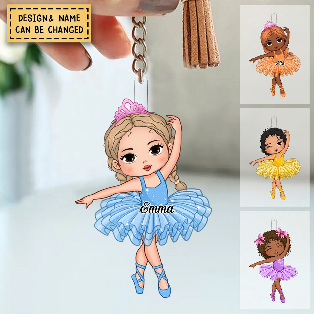Personalized Gift For Granddaughter Loves Ballet Keychain