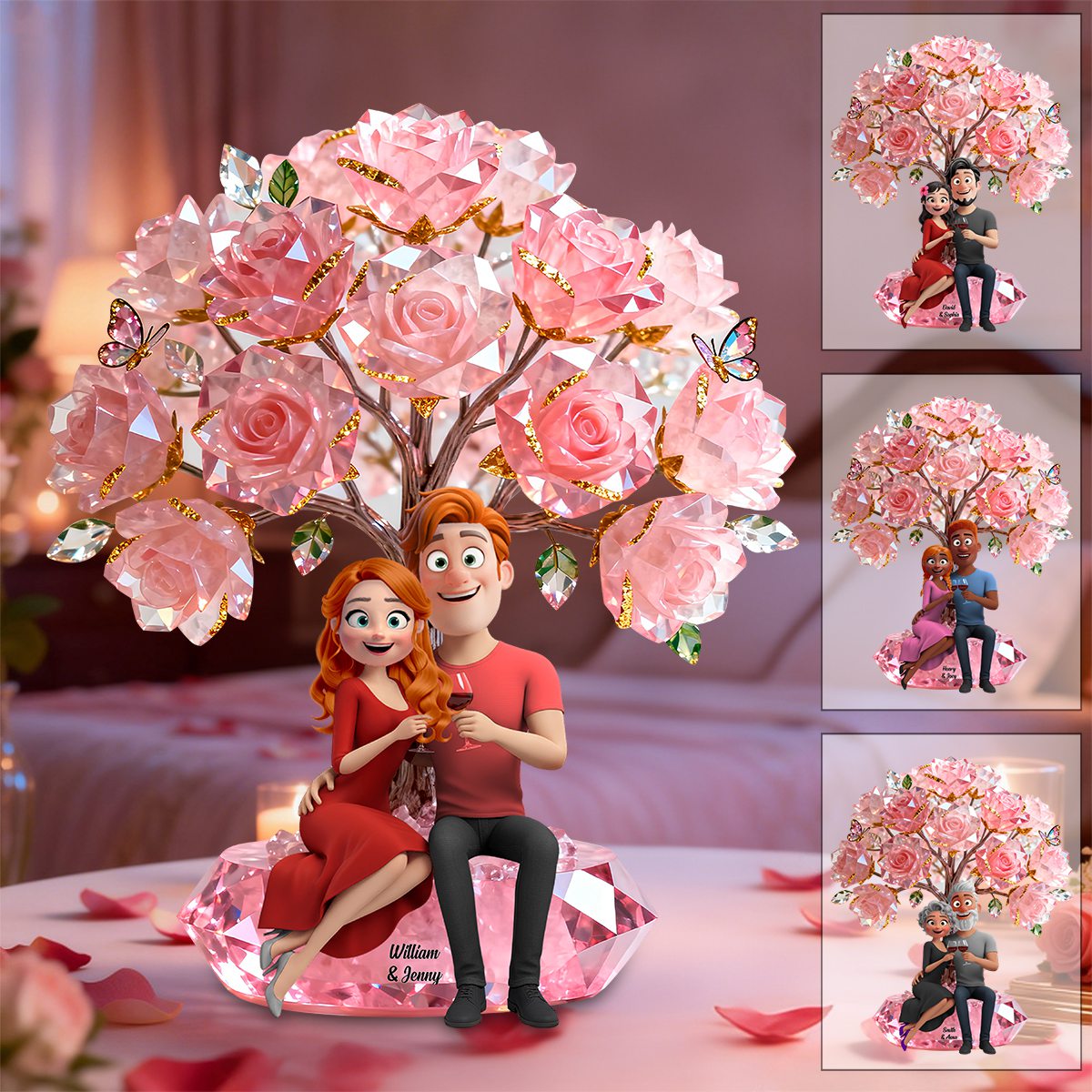 Cheers To Love Couple Acrylic Plaque - Personalized Gifts For Husband, Wife, Boyfriend, Girlfriend