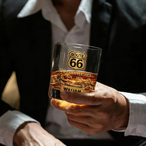 Route 66 100th Anniversary - Personalized Whiskey Glass
