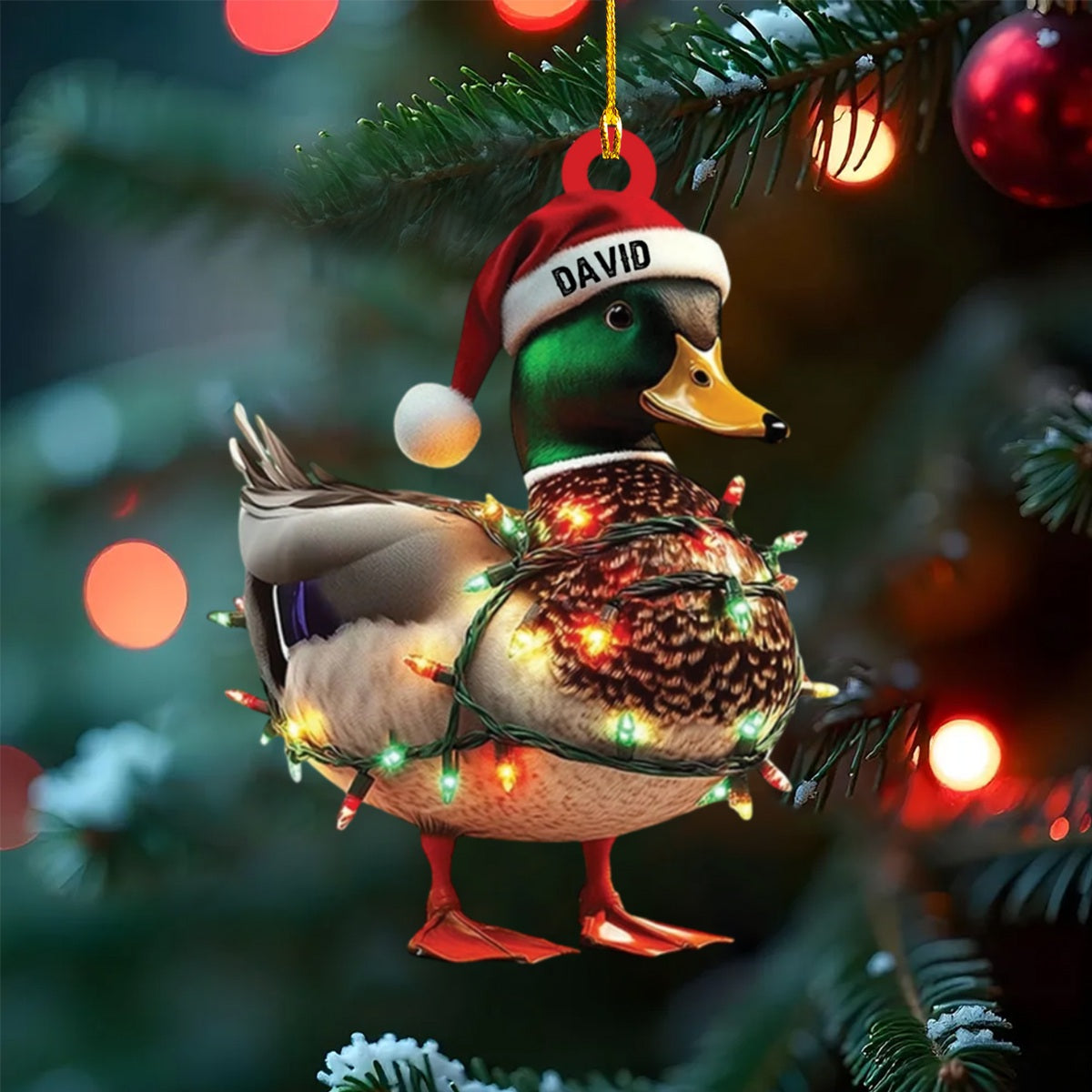 Personalized Duck Hunting Custom Name Acrylic Ornament Christmas Gift for Hunter