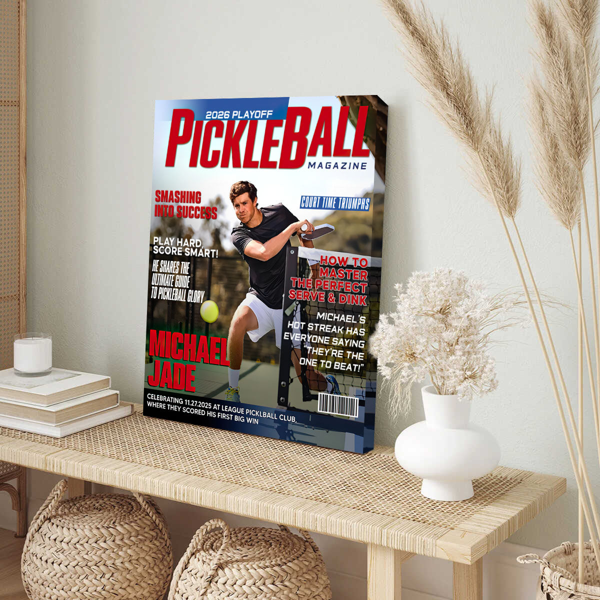 Personalized Pickleball Magazine Cover, Custom Sport Magazine Cover, Pickleball Player Gift, Unique Gifts For Pickleball Player