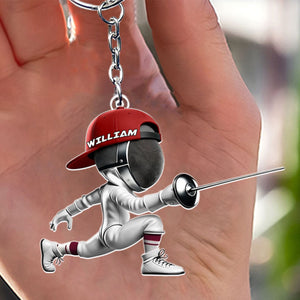 Personalized Fencing Keychain Gift For Fencing Lover