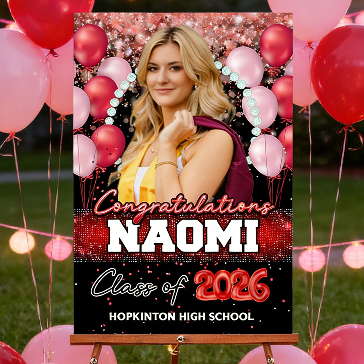 Graduation Party Decorations Custom Welcome Canvas Sign Grad - Personalized Class of 2026