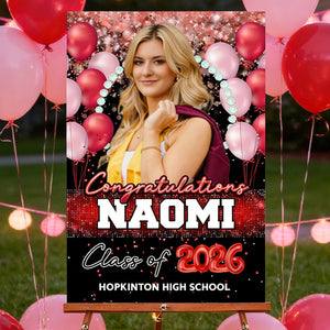 Graduation Party Decorations Custom Welcome Canvas Sign Grad - Personalized Class of 2026