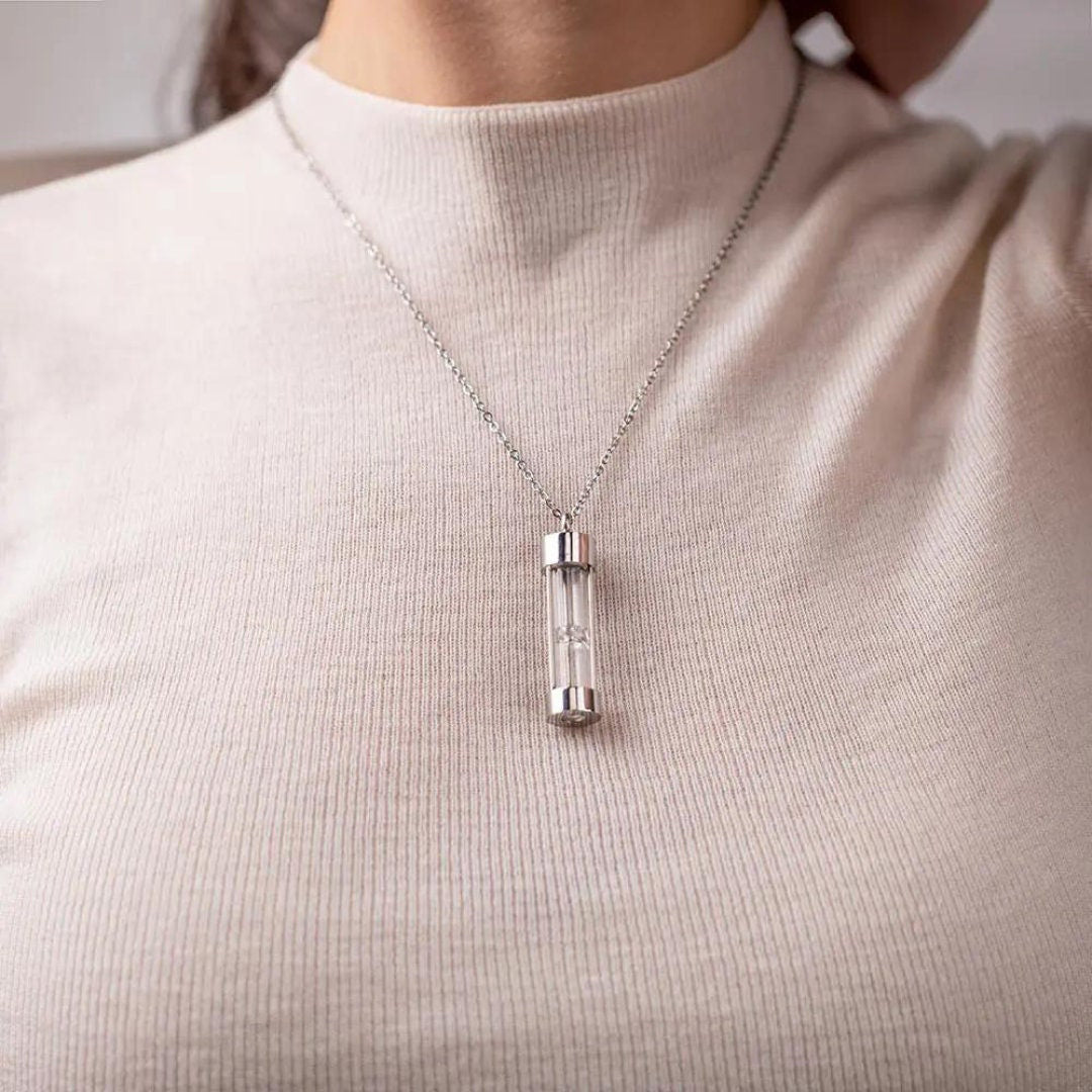 Eternal Embrace Memorial Hourglass Urn Necklace